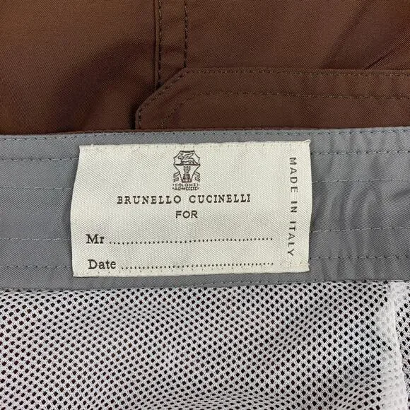 BRUNELLO CUCINELLI Size 34 Brown Cargo Polyester Cargo Swim Trunks